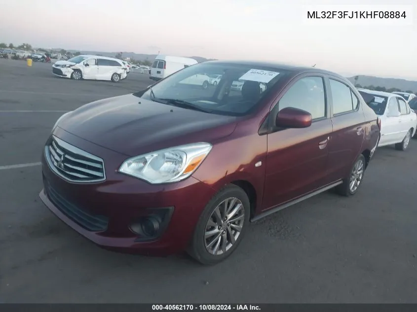 2019 Mitsubishi Mirage G4 Es VIN: ML32F3FJ1KHF08884 Lot: 40562170