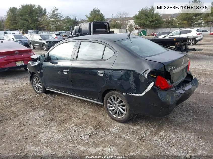 ML32F3FJ1KHF18735 2019 Mitsubishi Mirage G4 Es