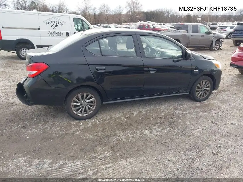 ML32F3FJ1KHF18735 2019 Mitsubishi Mirage G4 Es