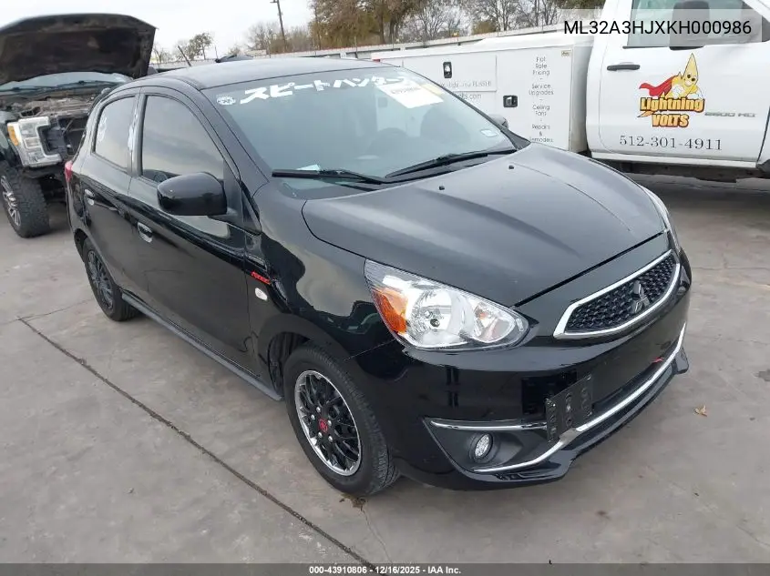 ML32A3HJXKH000986 2019 Mitsubishi Mirage Es