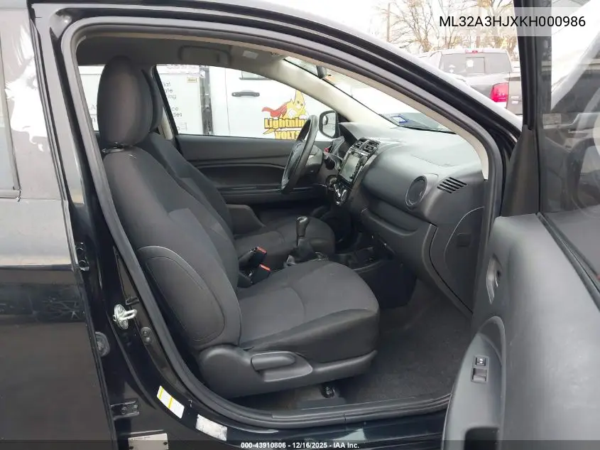 ML32A3HJXKH000986 2019 Mitsubishi Mirage Es