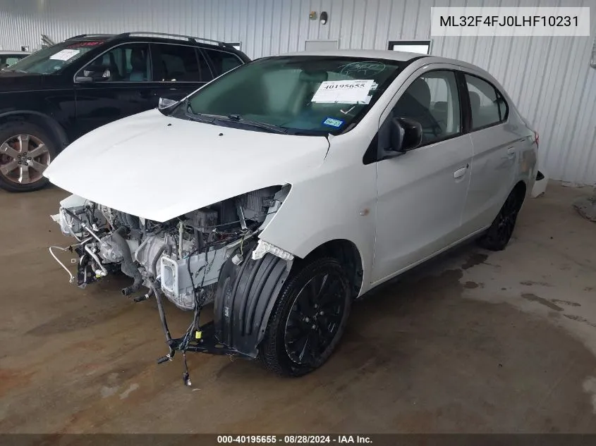 2020 Mitsubishi Mirage G4 Le VIN: ML32F4FJ0LHF10231 Lot: 40195655