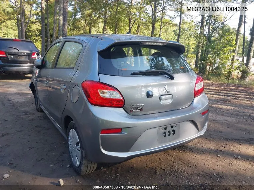 2020 Mitsubishi Mirage Es/Se VIN: ML32A3HJ6LH004325 Lot: 40507369