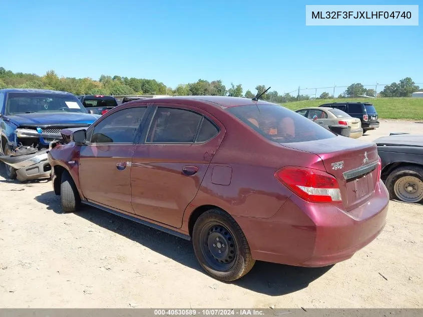 2020 Mitsubishi Mirage G4 Es VIN: ML32F3FJXLHF04740 Lot: 40530589