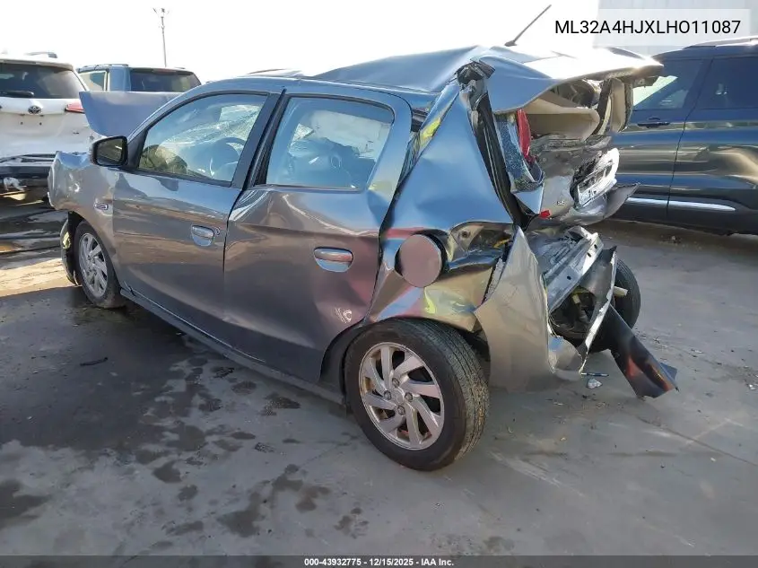ML32A4HJXLHO11087 2020 Mitsubishi Mirage Se