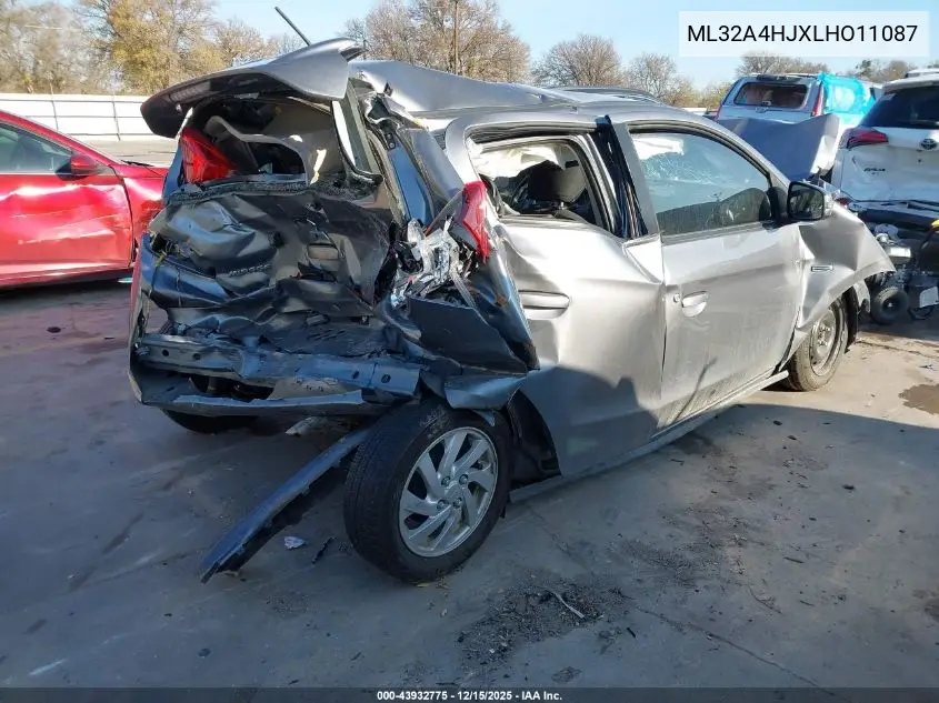 ML32A4HJXLHO11087 2020 Mitsubishi Mirage Se