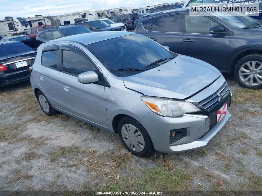 2021 Mitsubishi Mirage Es/Le/Carbonite Edition VIN: ML32AUHJ3MH011868 Lot: 40469351