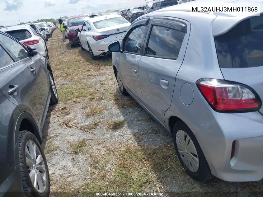 ML32AUHJ3MH011868 2021 Mitsubishi Mirage Es/Le/Carbonite Edition