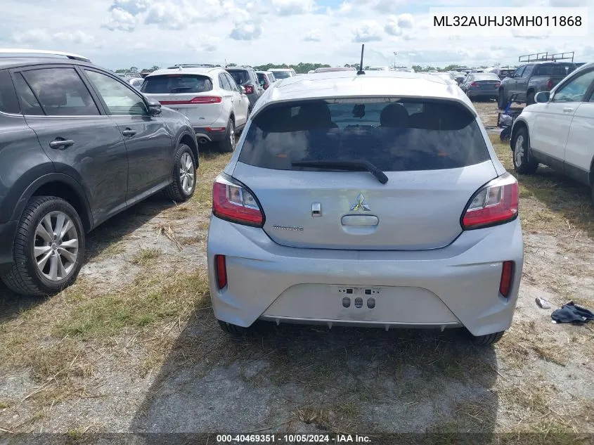 ML32AUHJ3MH011868 2021 Mitsubishi Mirage Es/Le/Carbonite Edition