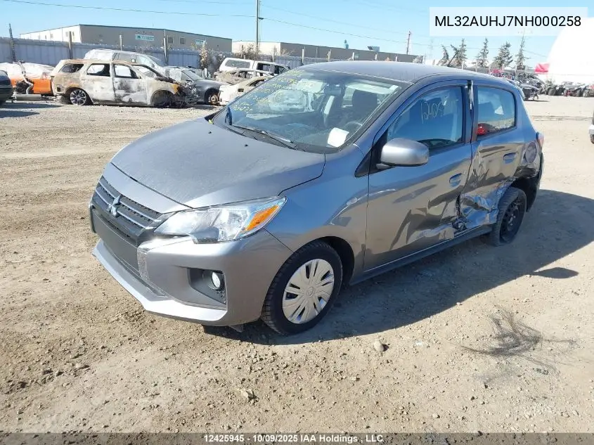 ML32AUHJ7NH000258 2022 Mitsubishi Mirage Es/Le