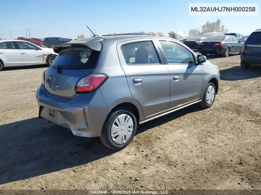ML32AUHJ7NH000258 2022 Mitsubishi Mirage Es/Le
