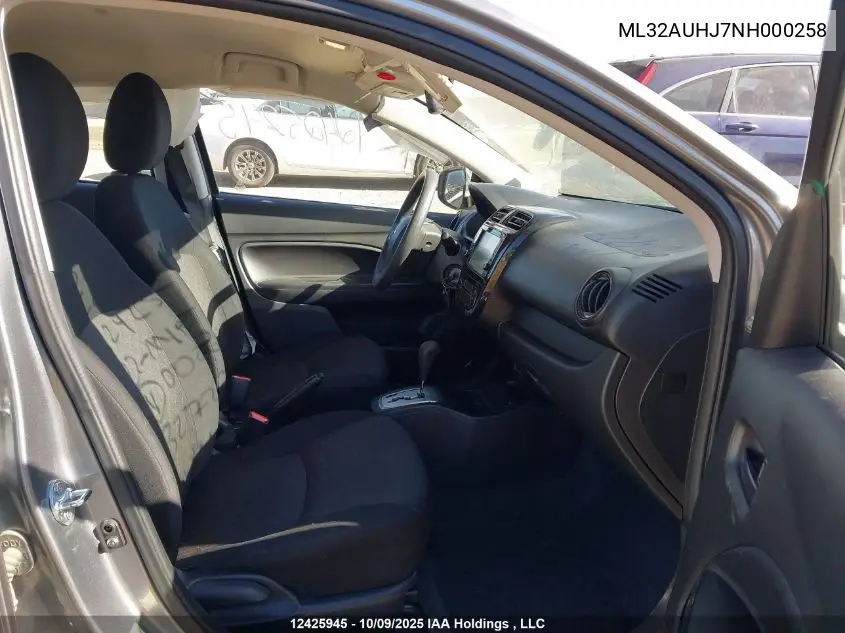 ML32AUHJ7NH000258 2022 Mitsubishi Mirage Es/Le