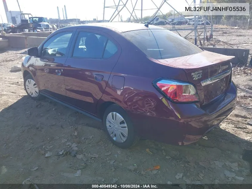 ML32FUFJ4NHF05536 2022 Mitsubishi Mirage G4 Es