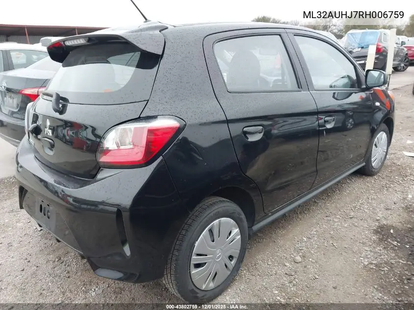 ML32AUHJ7RH006759 2024 Mitsubishi Mirage Es/Le
