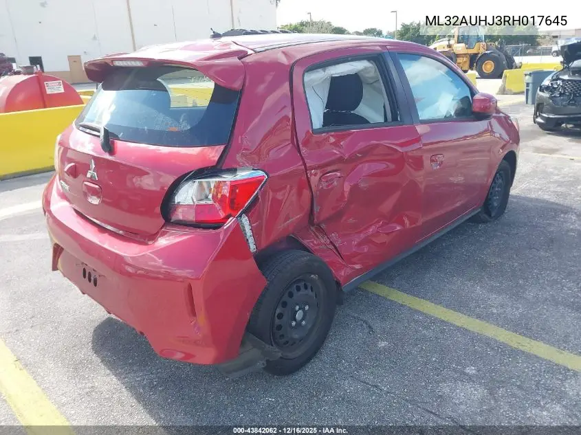 ML32AUHJ3RH017645 2024 Mitsubishi Mirage Es/Le
