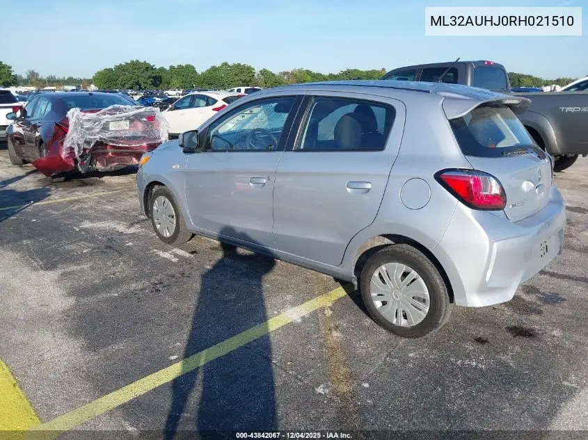 ML32AUHJ0RH021510 2024 Mitsubishi Mirage Es/Le