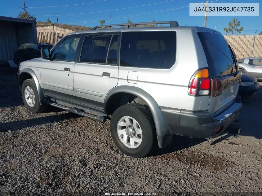 JA4LS31R92J047735 2002 Mitsubishi Montero Sport Xls