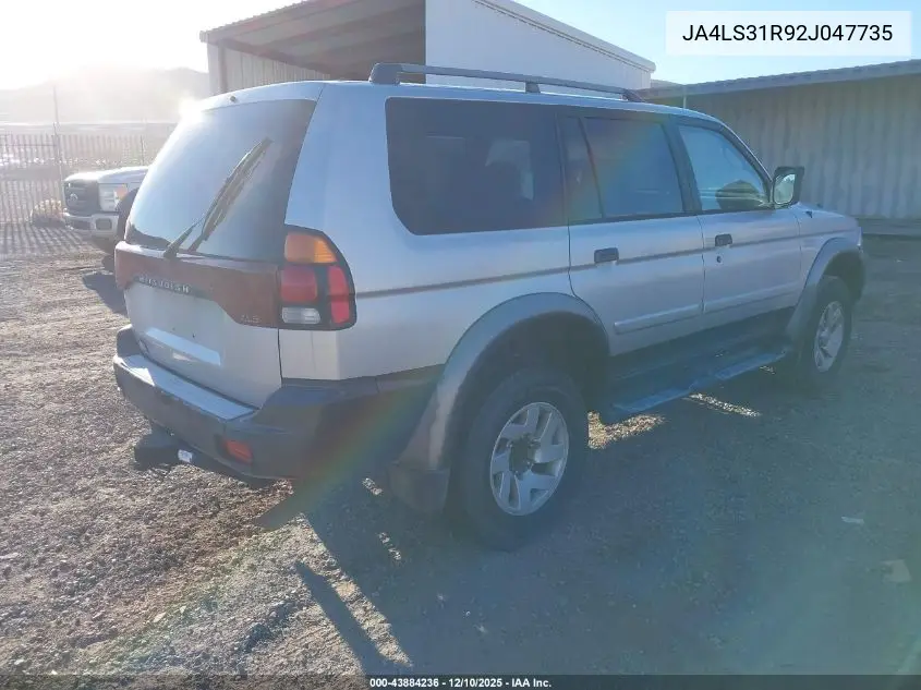 JA4LS31R92J047735 2002 Mitsubishi Montero Sport Xls