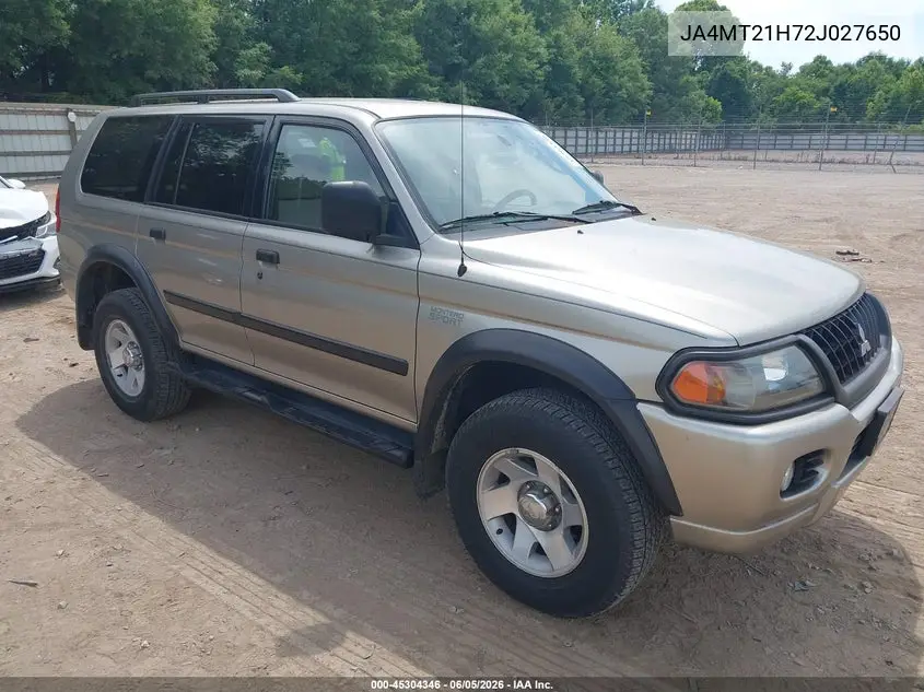 2002 Mitsubishi Montero Sport Es/Ls VIN: JA4MT21H72J027650 Lot: 45304346