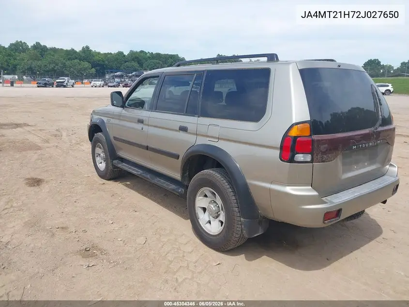 2002 Mitsubishi Montero Sport Es/Ls VIN: JA4MT21H72J027650 Lot: 45304346