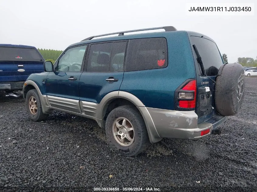 JA4MW31R11J033450 2001 Mitsubishi Montero Xls