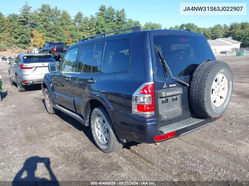 JA4NW31S63J022907 2003 Mitsubishi Montero Xls