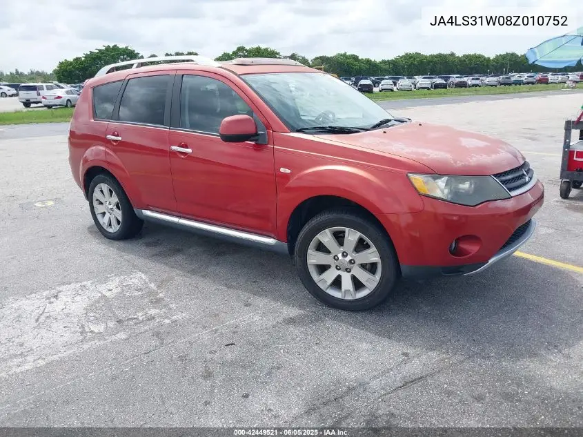 2008 Mitsubishi Outlander Se VIN: JA4LS31W08Z010752 Lot: 42449521
