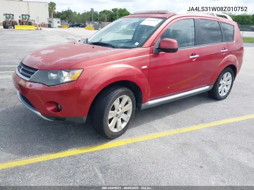 2008 Mitsubishi Outlander Se VIN: JA4LS31W08Z010752 Lot: 42449521