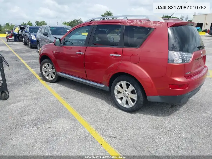 2008 Mitsubishi Outlander Se VIN: JA4LS31W08Z010752 Lot: 42449521