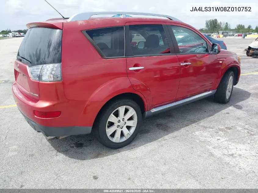 2008 Mitsubishi Outlander Se VIN: JA4LS31W08Z010752 Lot: 42449521