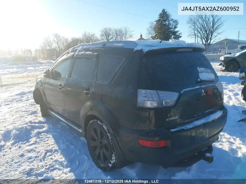 JA4JT5AX2AZ600952 2010 Mitsubishi Outlander Gt