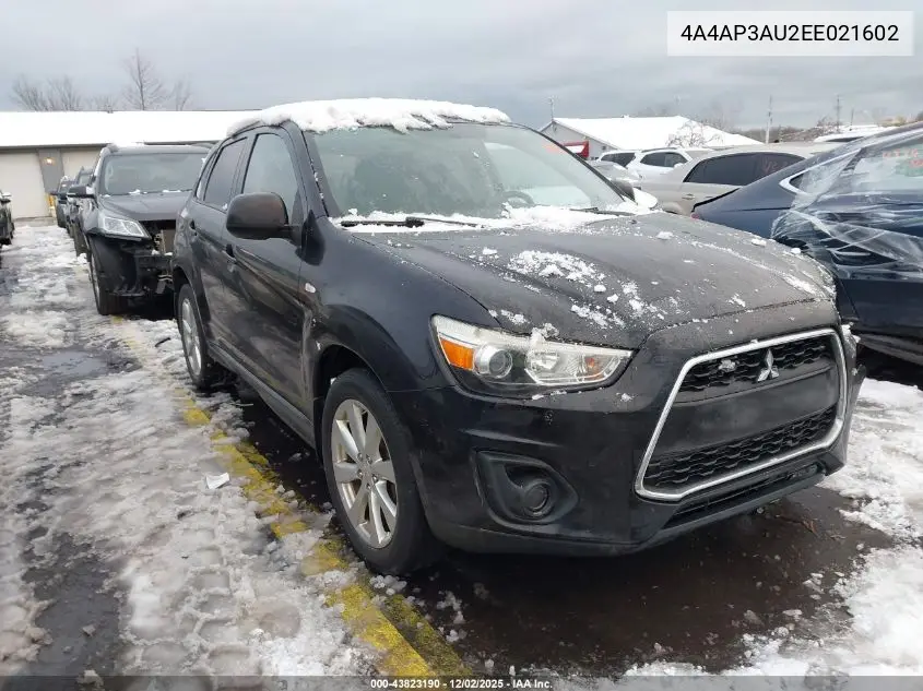 4A4AP3AU2EE021602 2014 Mitsubishi Outlander Sport Es