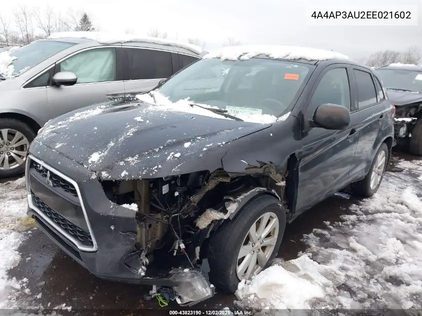 4A4AP3AU2EE021602 2014 Mitsubishi Outlander Sport Es