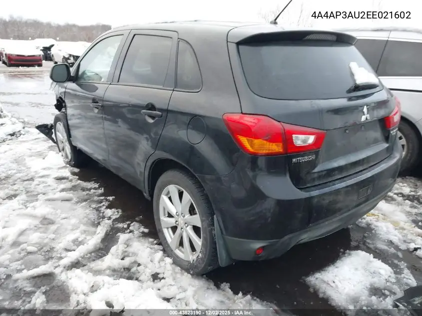 4A4AP3AU2EE021602 2014 Mitsubishi Outlander Sport Es