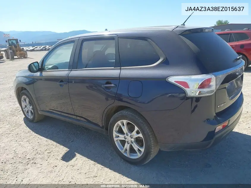 2014 Mitsubishi Outlander Se VIN: JA4AZ3A38EZ015637 Lot: 45095086