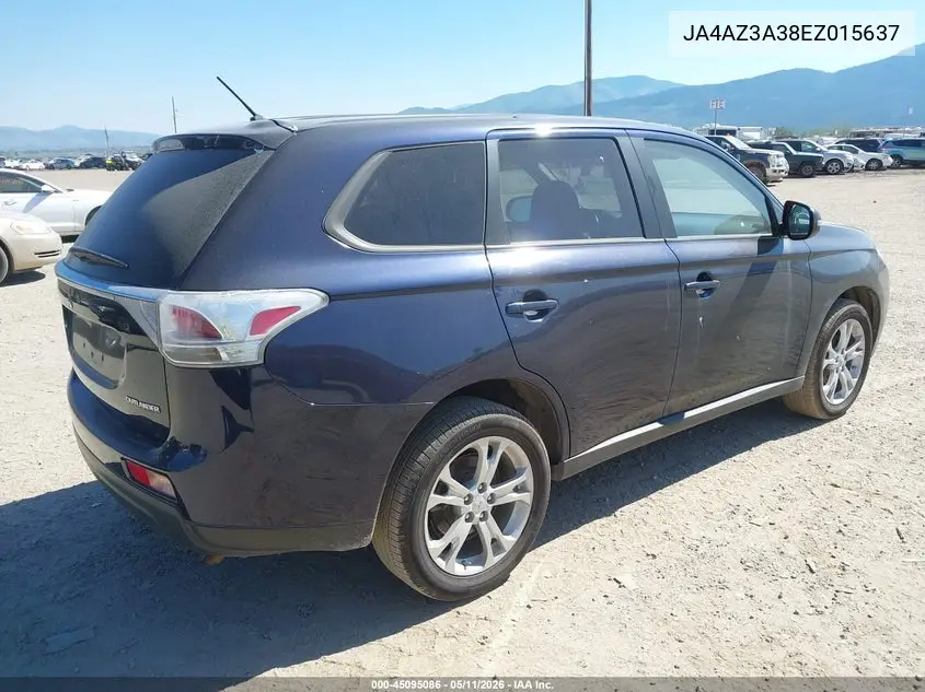 2014 Mitsubishi Outlander Se VIN: JA4AZ3A38EZ015637 Lot: 45095086