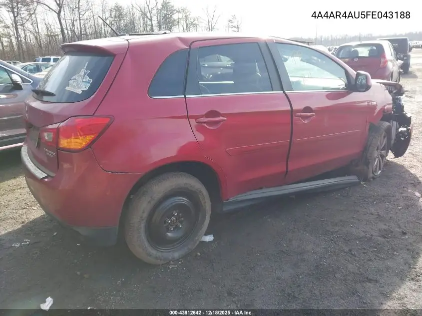 4A4AR4AU5FE043188 2015 Mitsubishi Outlander Sport Se