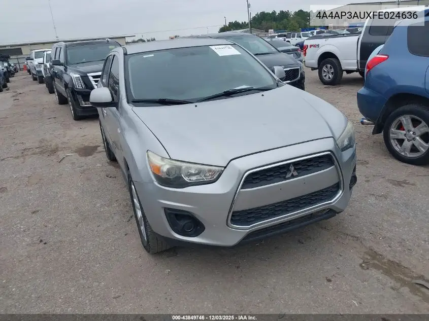 4A4AP3AUXFE024636 2015 Mitsubishi Outlander Sport Es