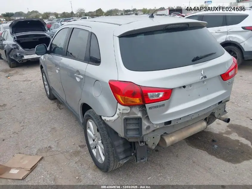 4A4AP3AUXFE024636 2015 Mitsubishi Outlander Sport Es