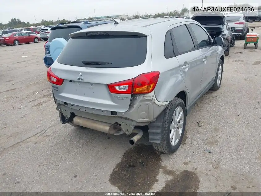 4A4AP3AUXFE024636 2015 Mitsubishi Outlander Sport Es