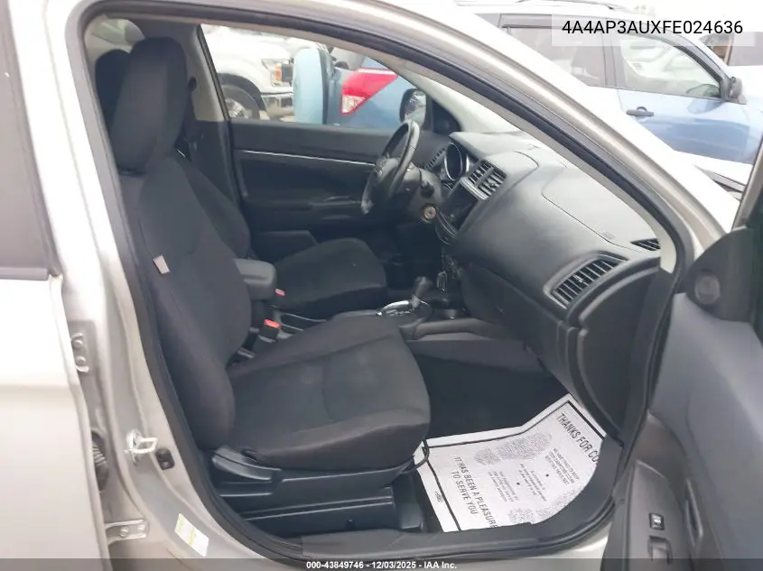 4A4AP3AUXFE024636 2015 Mitsubishi Outlander Sport Es