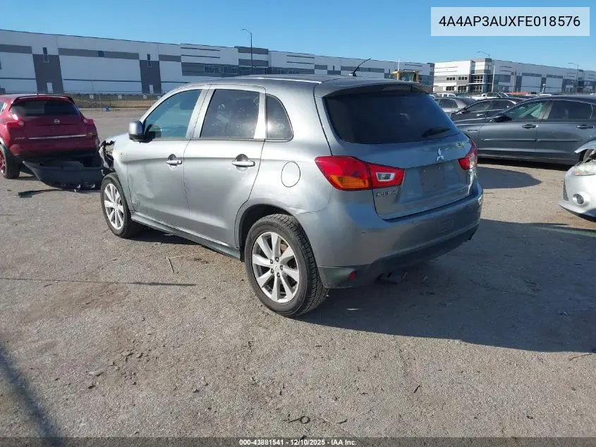 4A4AP3AUXFE018576 2015 Mitsubishi Outlander Sport Es