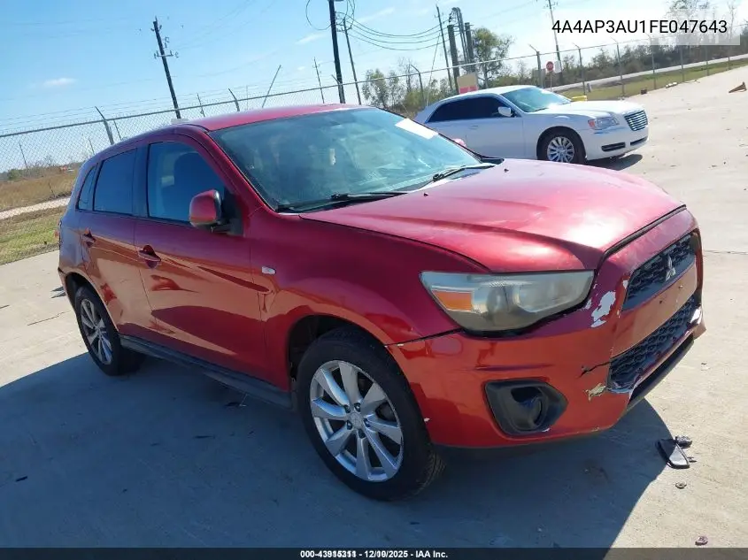 4A4AP3AU1FE047643 2015 Mitsubishi Outlander Sport Es
