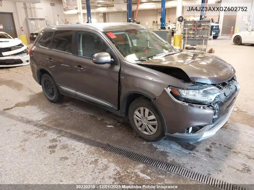 JA4JZ3AXXGZ602752 2016 Mitsubishi Outlander Se