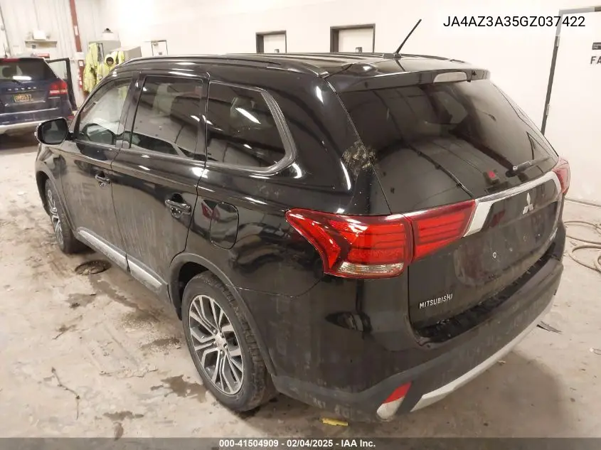 2016 Mitsubishi Outlander Sel VIN: JA4AZ3A35GZ037422 Lot: 41504909