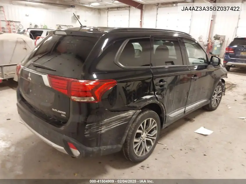 2016 Mitsubishi Outlander Sel VIN: JA4AZ3A35GZ037422 Lot: 41504909