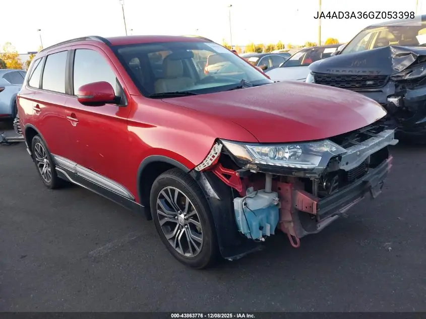 JA4AD3A36GZ053398 2016 Mitsubishi Outlander Sel