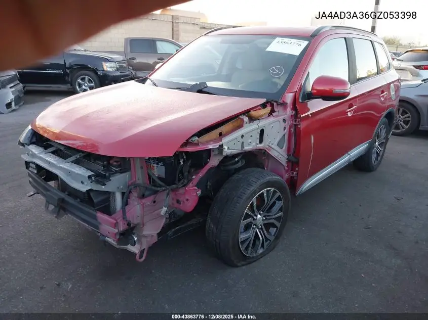 JA4AD3A36GZ053398 2016 Mitsubishi Outlander Sel