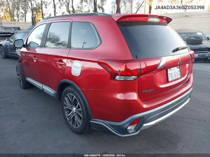 JA4AD3A36GZ053398 2016 Mitsubishi Outlander Sel