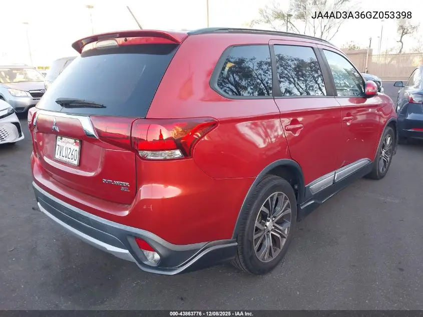 JA4AD3A36GZ053398 2016 Mitsubishi Outlander Sel